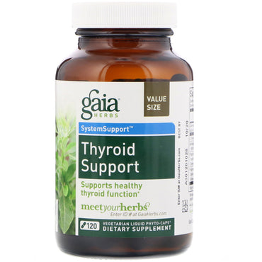 Hierbas Gaia, soporte para la tiroides, 120 fitocápsulas líquidas vegetarianas