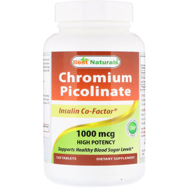Best Naturals, Chromium Picolinate, 1000 mcg, 120 tabletter