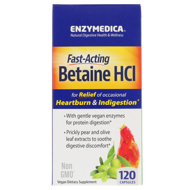 Enzymedica, betaína hci, 120 cápsulas