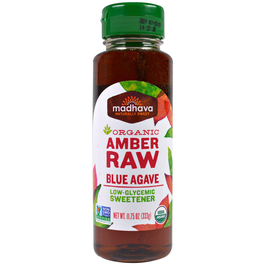 Madhava naturlige sødemidler, Amber Raw Blue Agave, 11,75 oz (333 g)