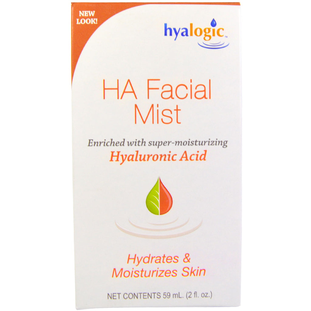 Hyalogic LLC, ערפל פנים HA עם חומצה היאלורונית, 2 אונקיות (59 מ"ל)