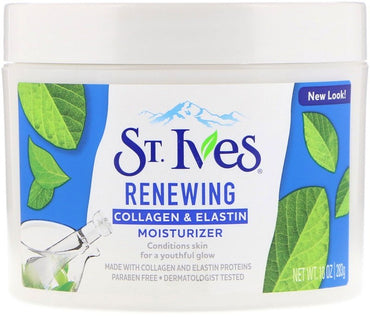 St. Ives, Crème hydratante régénératrice au collagène et à l'élastine, 10 oz (283 g)