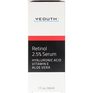 Yeouth, Retinol, 2,5 % serum, 1 fl oz (30 ml)