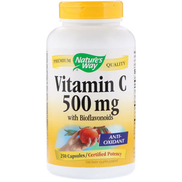 Nature's Way, Vitamine C met bioflavonoïden, 500 mg, 250 capsules
