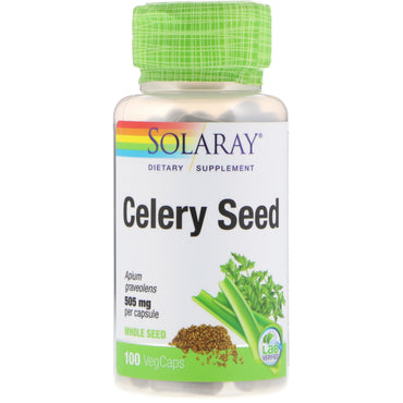 Solaray, Semilla de apio, 505 mg, 100 cápsulas vegetales