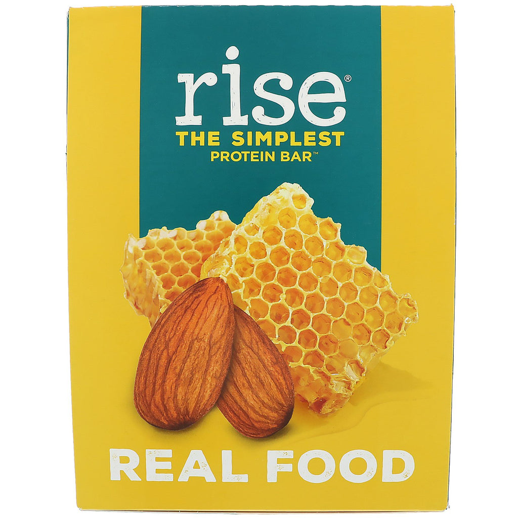 Rise Bar, cel mai simplu baton proteic, miere de migdale, 12 batoane, 2,1 oz (60 g) fiecare