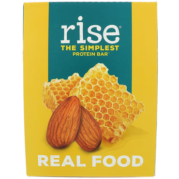 Rise Bar, la barra de proteína más simple, miel de almendras, 12 barras, 2,1 oz (60 g) cada una
