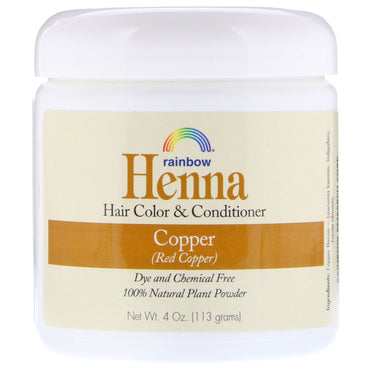 Rainbow Research, Henna, tinte y acondicionador para el cabello, cobre (cobre rojo), 4 oz (113 g)