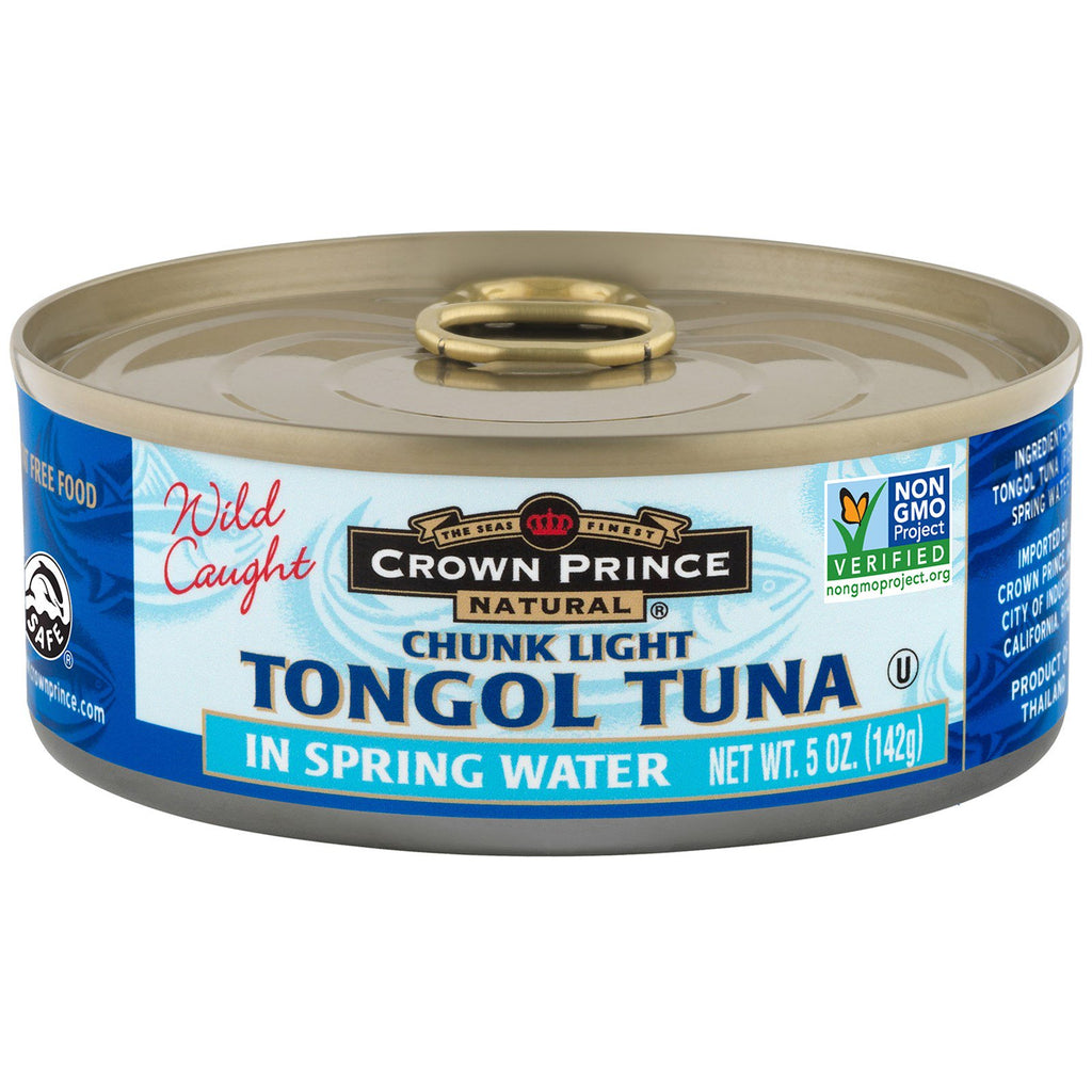 Crown Prince Natural, tonno tongolo, pezzi leggeri, in acqua di sorgente, 5 oz (142 g)