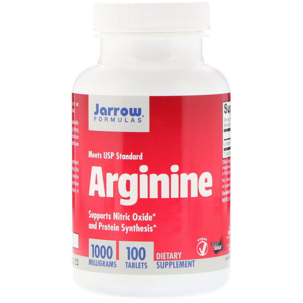 Jarrow Formulas, arginina, 1000 mg, 100 tabletas