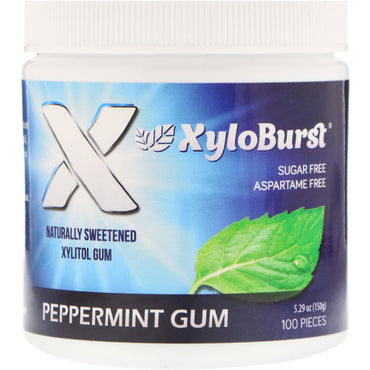 Xyloburst Chewing-gum au xylitol Menthe poivrée 5,29 oz (150 g) 100 pièces