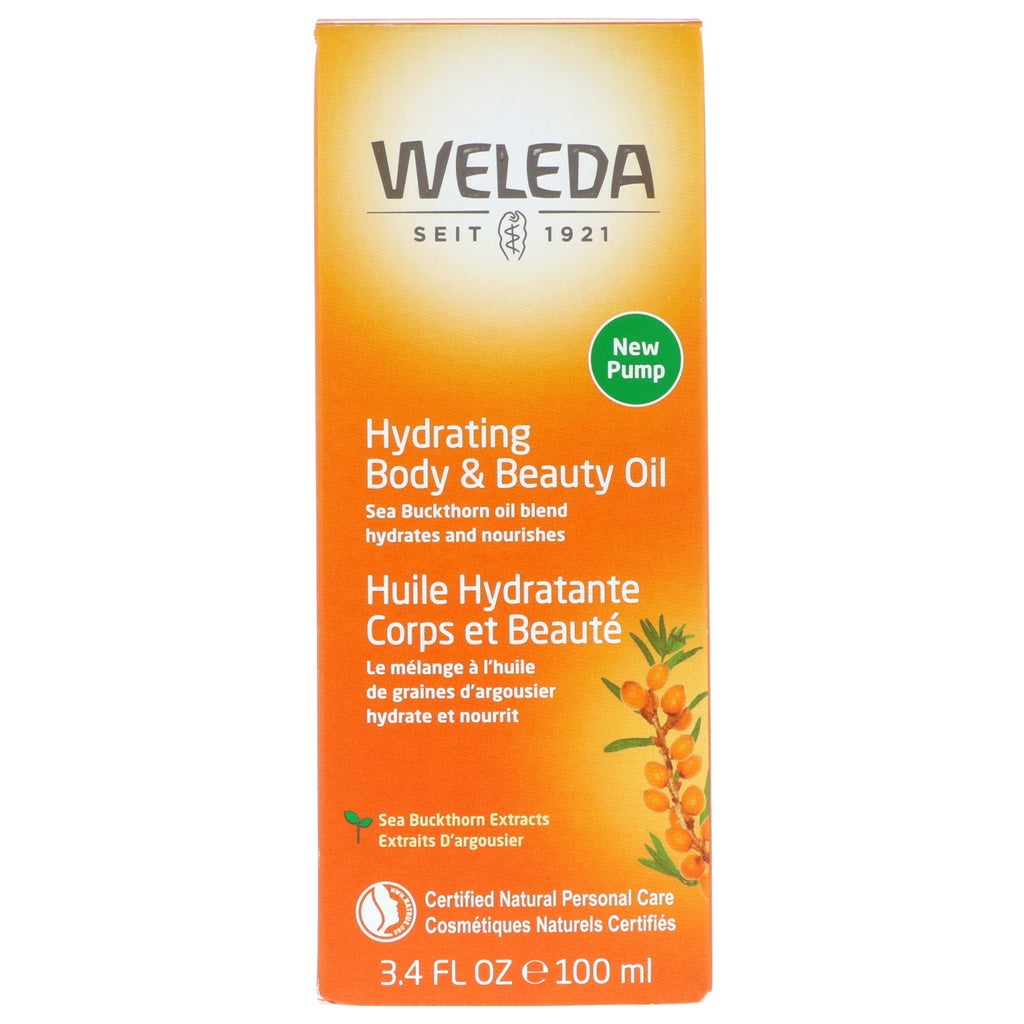 Weleda, Hydrating Body & Beauty Oil, Havtornsextrakt, 3,4 fl oz (100 ml)