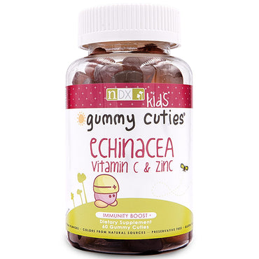 Natural Dynamix, Gummy Cuties, Equinácea para niños, vitamina C y zinc, 60 Gummy Cuties