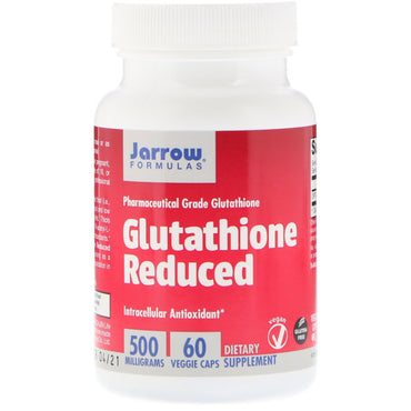 Jarrow Formulas, Glutatión reducido, 500 mg, 60 cápsulas vegetales
