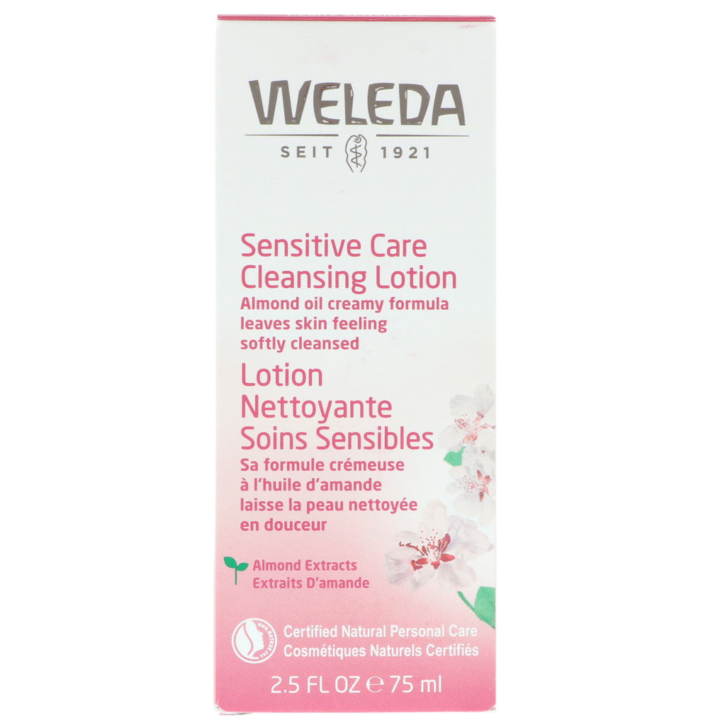 Weleda, Sensitive Care Cleansing Lotion, mandelextrakt, 2,5 fl oz (75 ml)