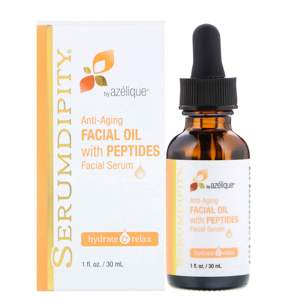 Azelique, Serumdipity, óleo facial antienvelhecimento com peptídeos, soro facial, 30 ml (1 fl oz)