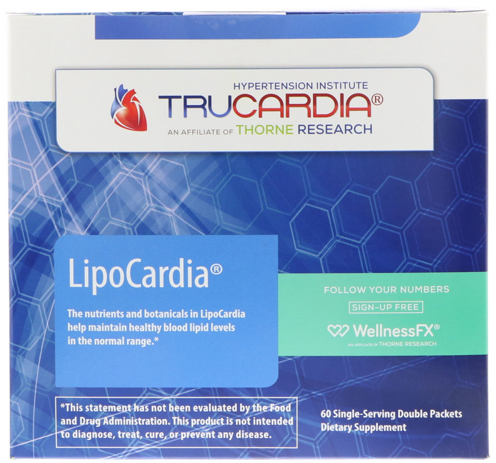 Thorne research, lipocardia, 60 enkelportions dubbla paket