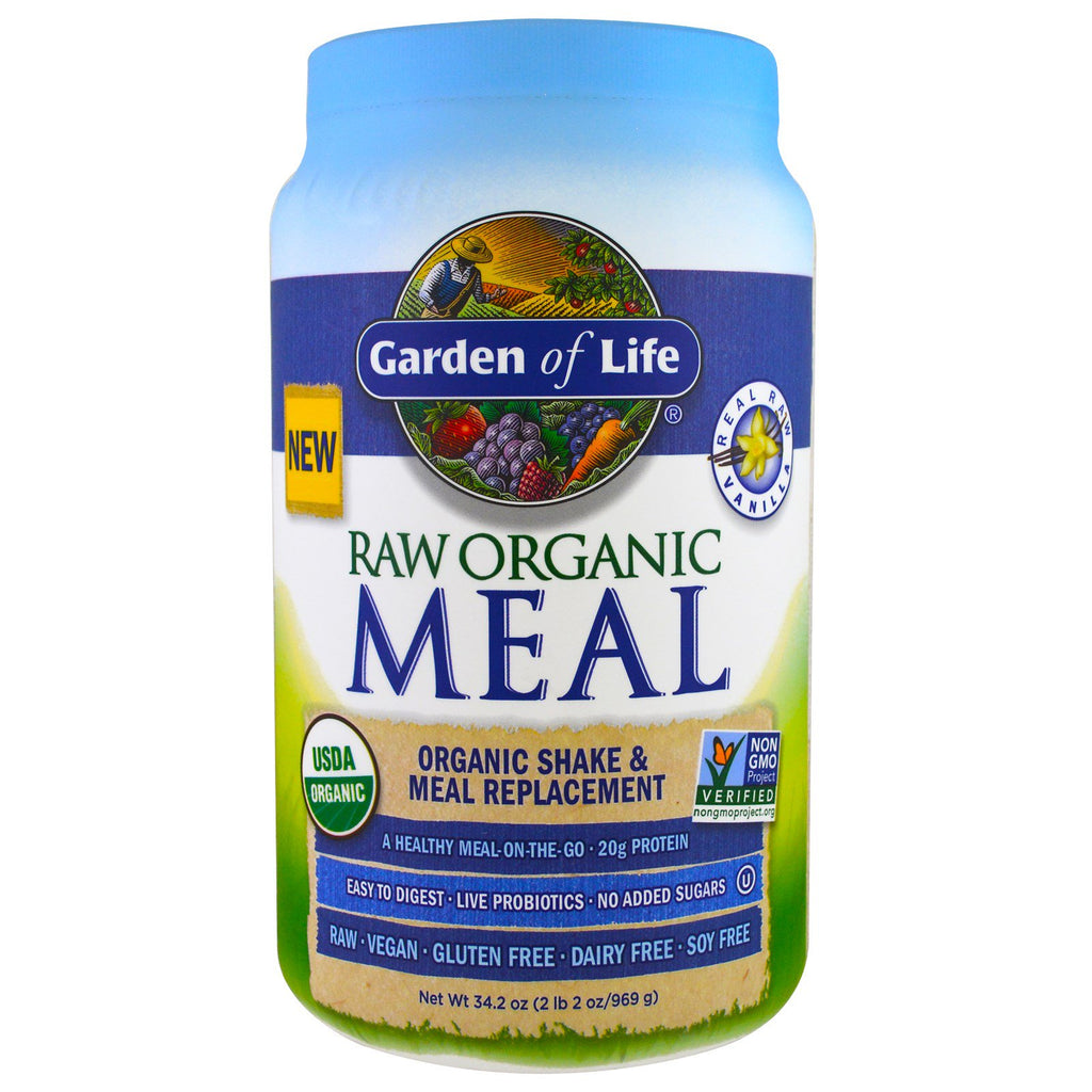 Garden of Life, Raw Meal, Shake & Meal Replacement, วานิลลา, 34.2 ออนซ์ (969 กรัม)