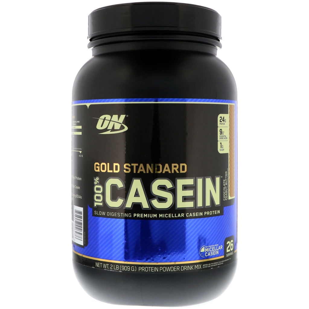 Optimum Nutrition, Gold Standard, 100% cazeină, ciocolată unt de arahide, 2 lb (909 g)
