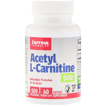 Jarrow Formulas, アセチル L-カルニチン 500、500 mg、植物性カプセル 60 粒