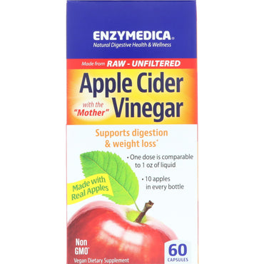 Enzymedica, vinaigre de cidre de pomme, 60 gélules