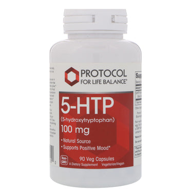 Protocole pour l'équilibre de la vie, 5-HTP, 100 mg, 90 gélules végétales