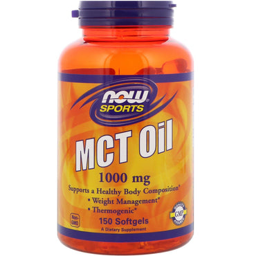 Nu Voeding, Sport, MCT-olie, 1.000 mg, 150 softgels