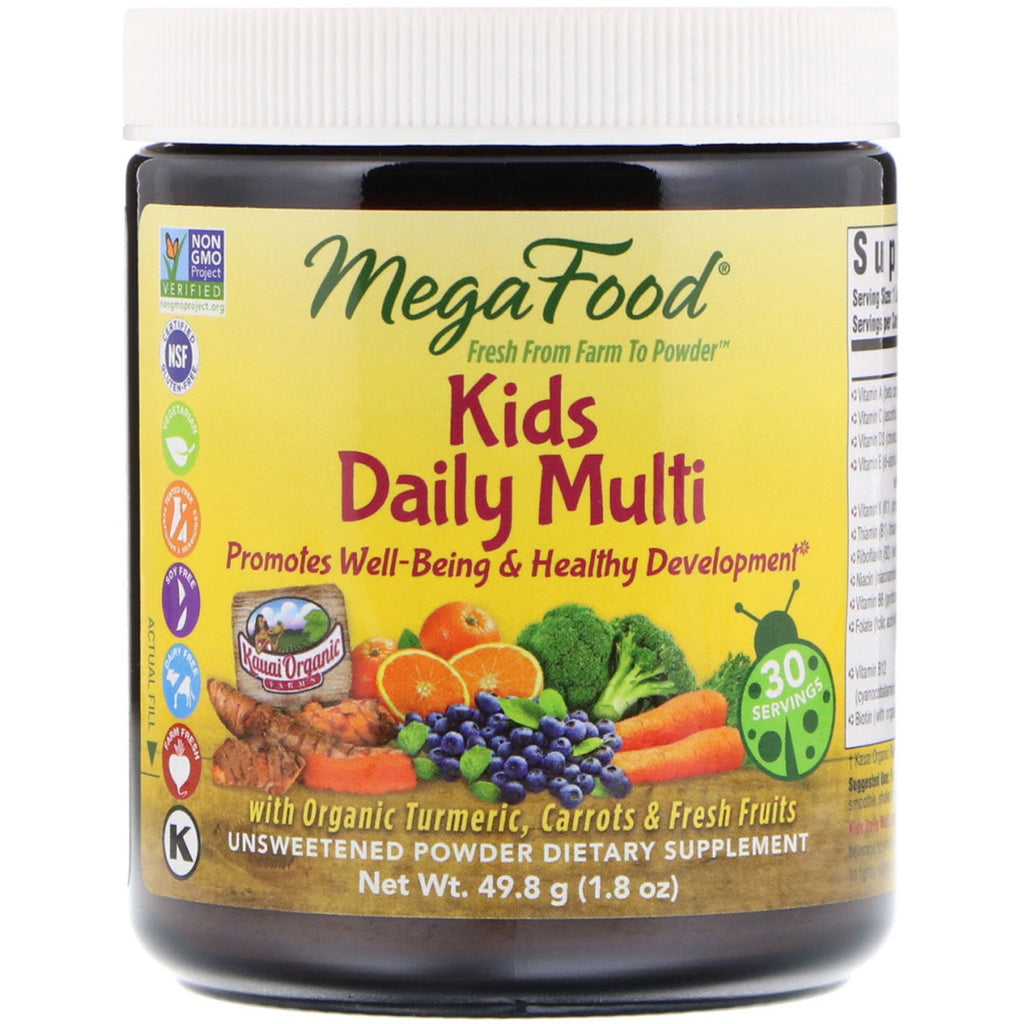 MegaFood, Kids Daily Multi, Unsweetened, 1.8 oz (49.8 g)