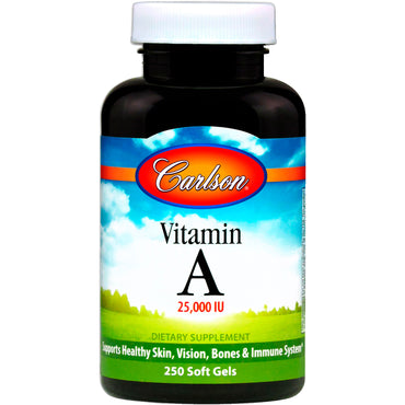Carlson Labs, Vitamin A, 25,000 IU, 250 Soft Gels
