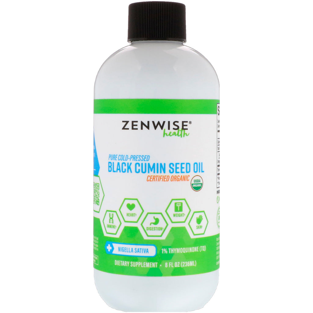 Zenwise Health, czysty, tłoczony na zimno olej z nasion czarnuszki, 8 uncji (236 ml)