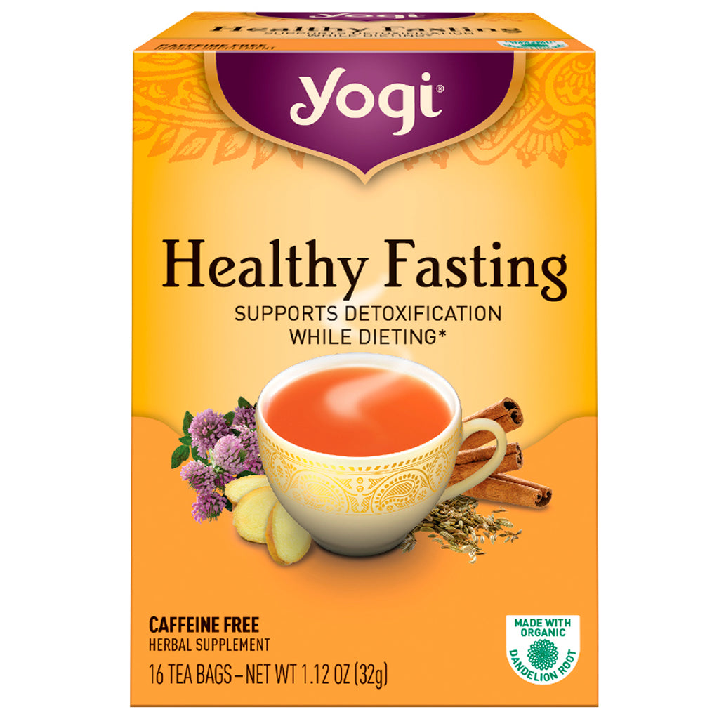 Yogi Tea, Ayuno saludable, Sin cafeína, 16 bolsitas de té, 32 g (1,12 oz)