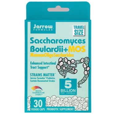 Jarrow Formulas, Saccharomyces Boulardii + MOS, 5 mil millones, 30 cápsulas vegetales