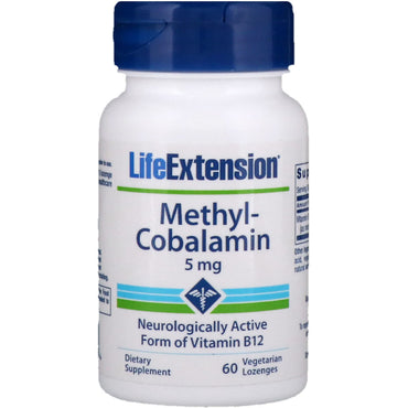 Life Extension, メチルコバラミン、5 mg、ベジタリアン トローチ 60 粒