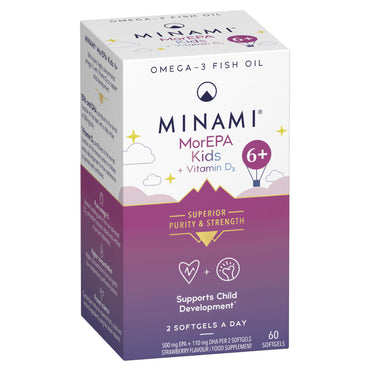 Minami, MorEPA Kids + Vitamina D3 - 60 cápsulas blandas