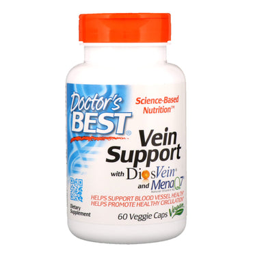 Doctor's Best, Vene Support, med DiosVein og MenaQ7, 60 Veggie Caps