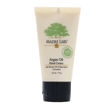Madre Labs, Argan Oil Hand Cream with Marula & Coconut Oils plus Shea Butter, Soothing and Unscented, 2.5 oz (71 g)
