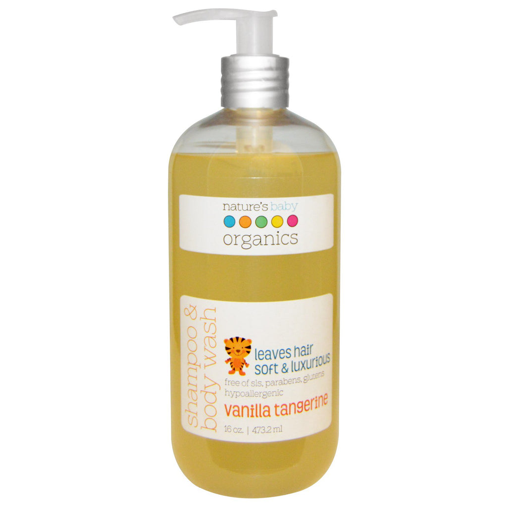 Nature's Baby s, Shampoing et nettoyant pour le corps, Vanille Mandarine, 16 oz (473,2 ml)