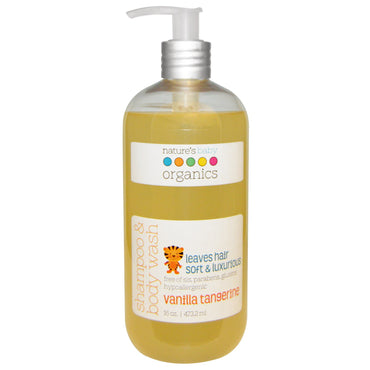 Nature's Baby s, shampoo en body wash, vanille-mandarijn, 16 oz (473,2 ml)
