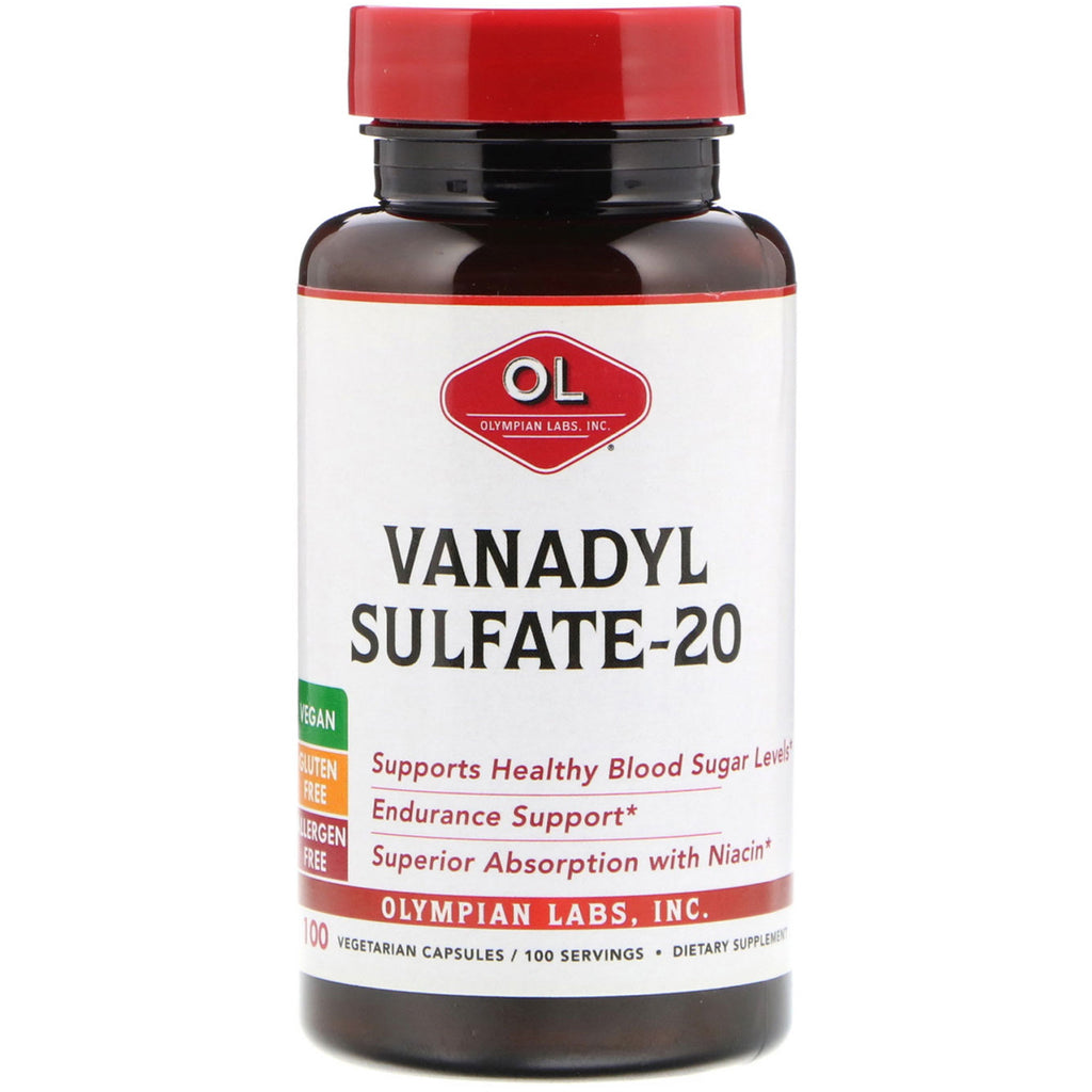 Olympian Labs Inc., Vanadyl Sulfate-20, 100 capsules végétariennes