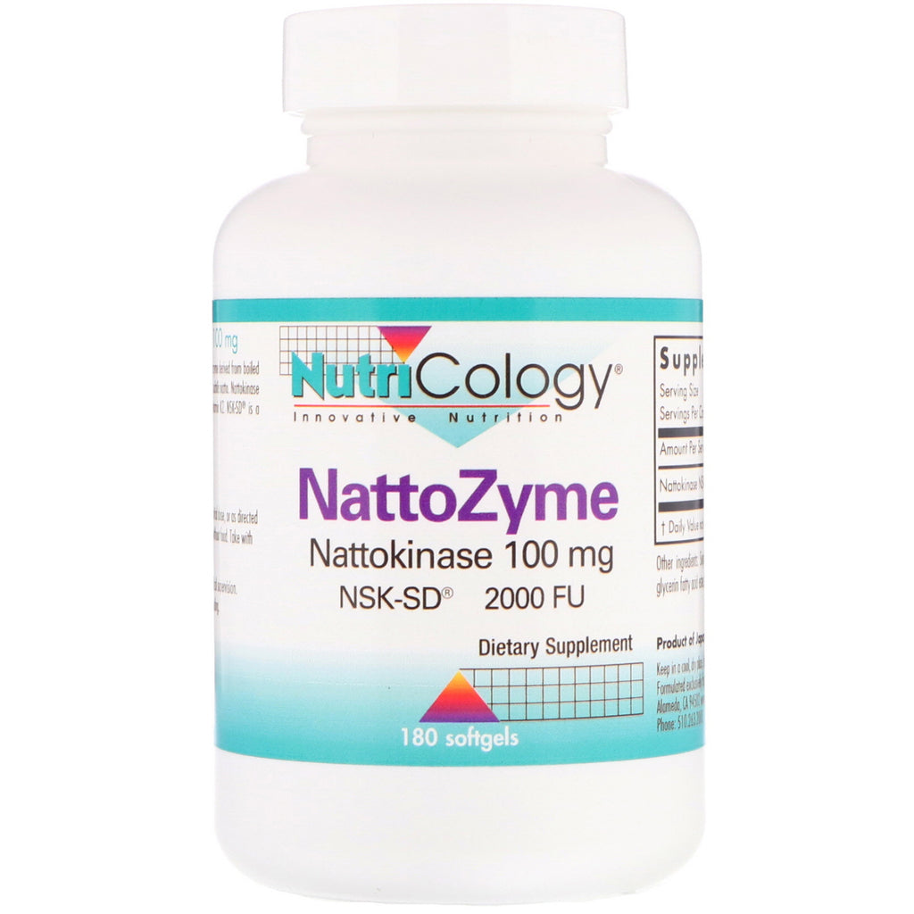 נוטריולוגיה, NattoZyme, 100 מ"ג, 180 סופטג'לים
