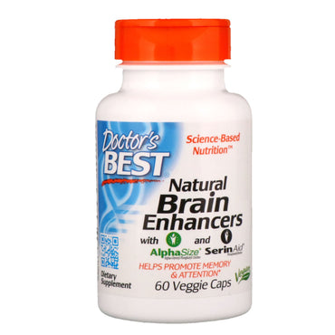 Doctor's Best, potenciadores naturales del cerebro, 60 cápsulas vegetales