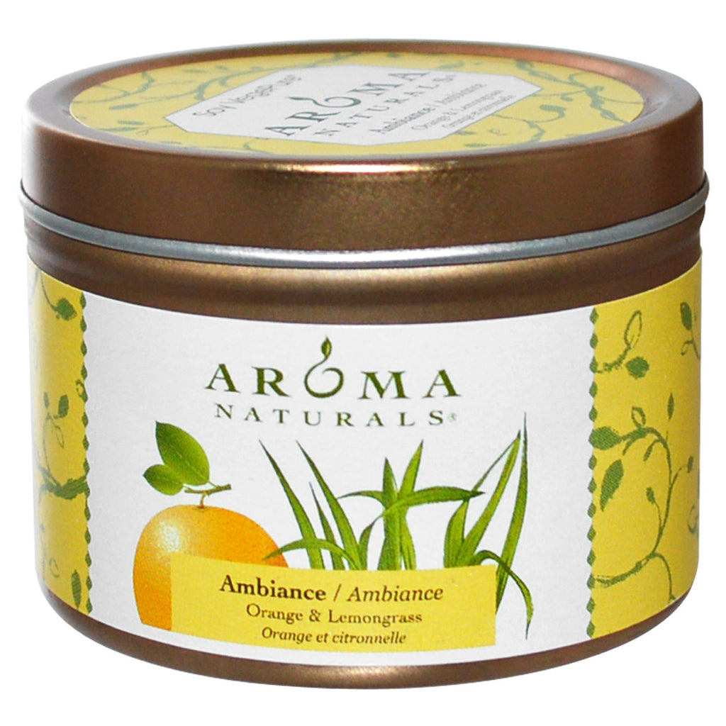 Aroma Naturals, Soja VegePure, Ambiance, Sinaasappel & Citroengras, 2.8 oz (79.38 g)
