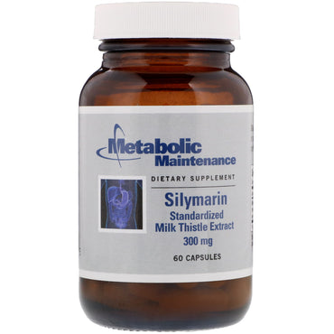 Entretien métabolique, silymarine, extrait de chardon-Marie standardisé, 300 mg, 60 gélules