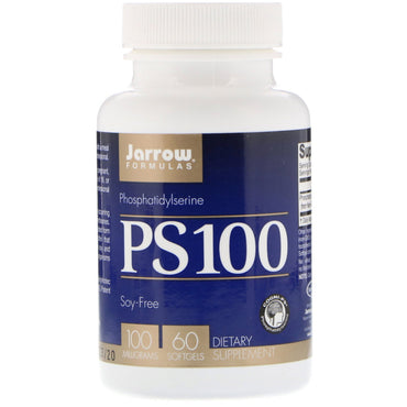 Jarrow Formulas, PS100, phosphatidylsérine, 100 mg, 60 gélules