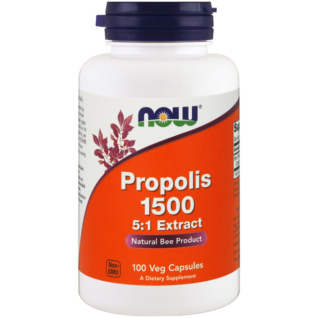 Now Foods, プロポリス 1500、300 mg、植物性カプセル 100 粒