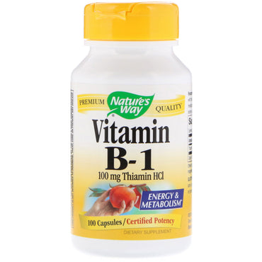 Nature's Way, Vitamin B-1, 100 kapsler