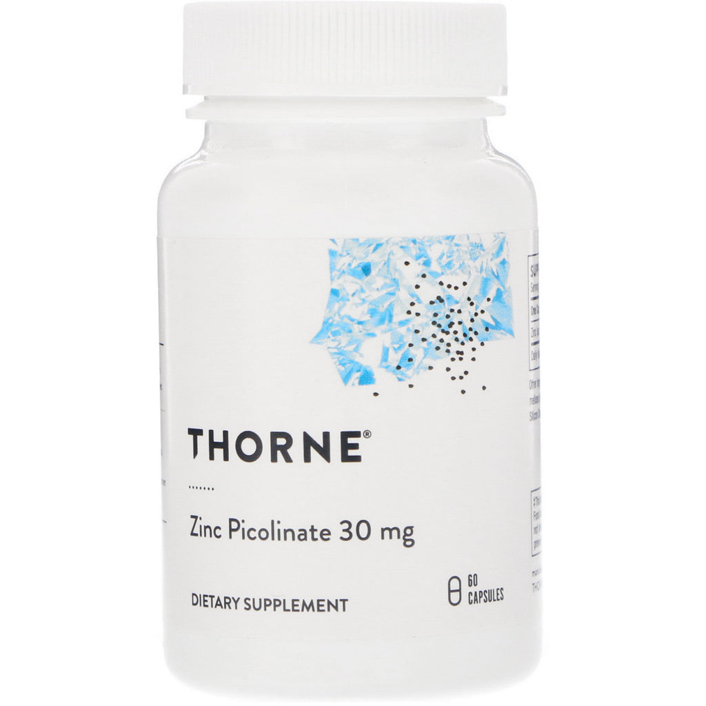 Thorne Research, pikolinian cynku, 30 mg, 60 kapsułek