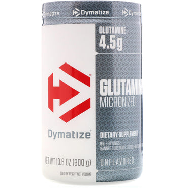Dymatize Nutrition, Glutamina micronizada, sin sabor, 10,6 oz (300 g)