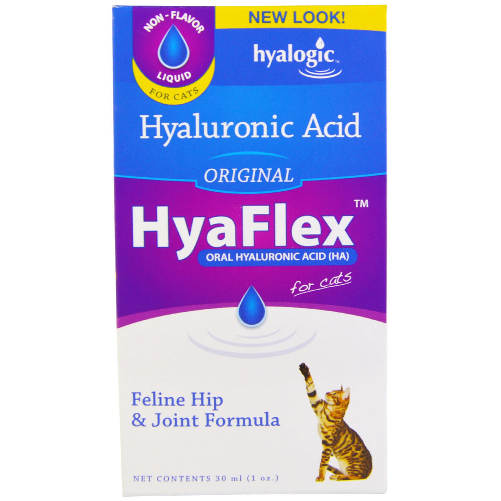 Hyalogic LLC, HyaFlex för katter, oral hyaluronsyra (HA), original, 1 oz (30 ml)