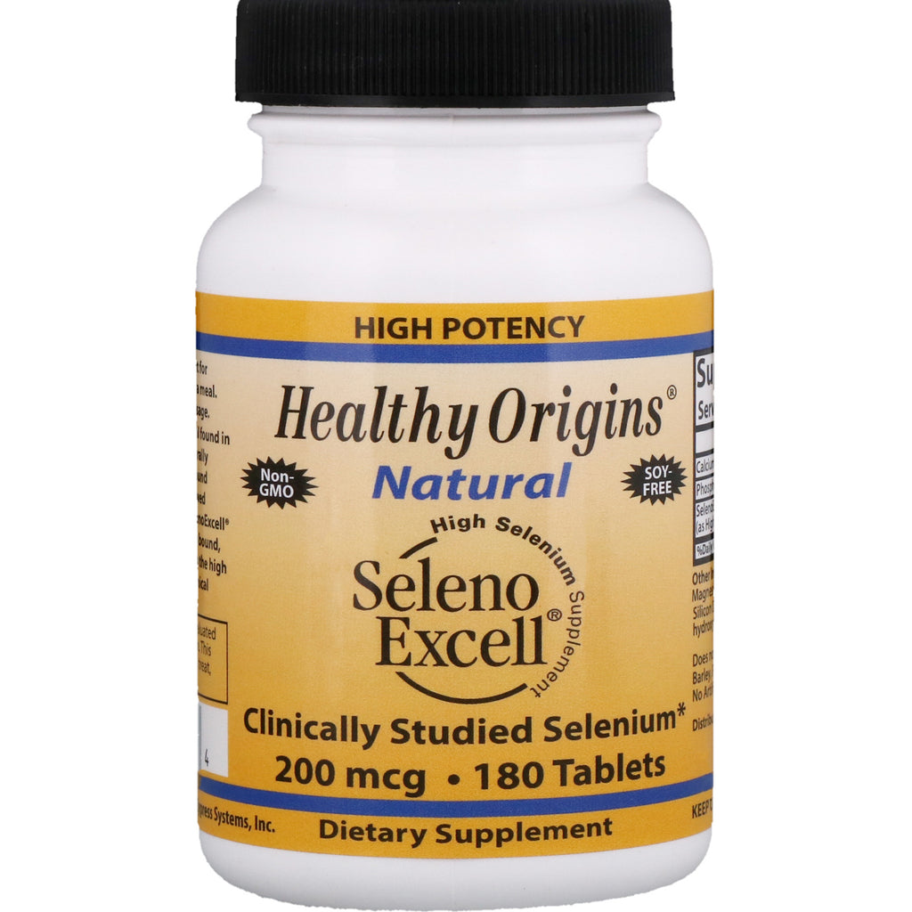 Healthy Origins, Seleno Excell, 200 µg, 180 Tabletten